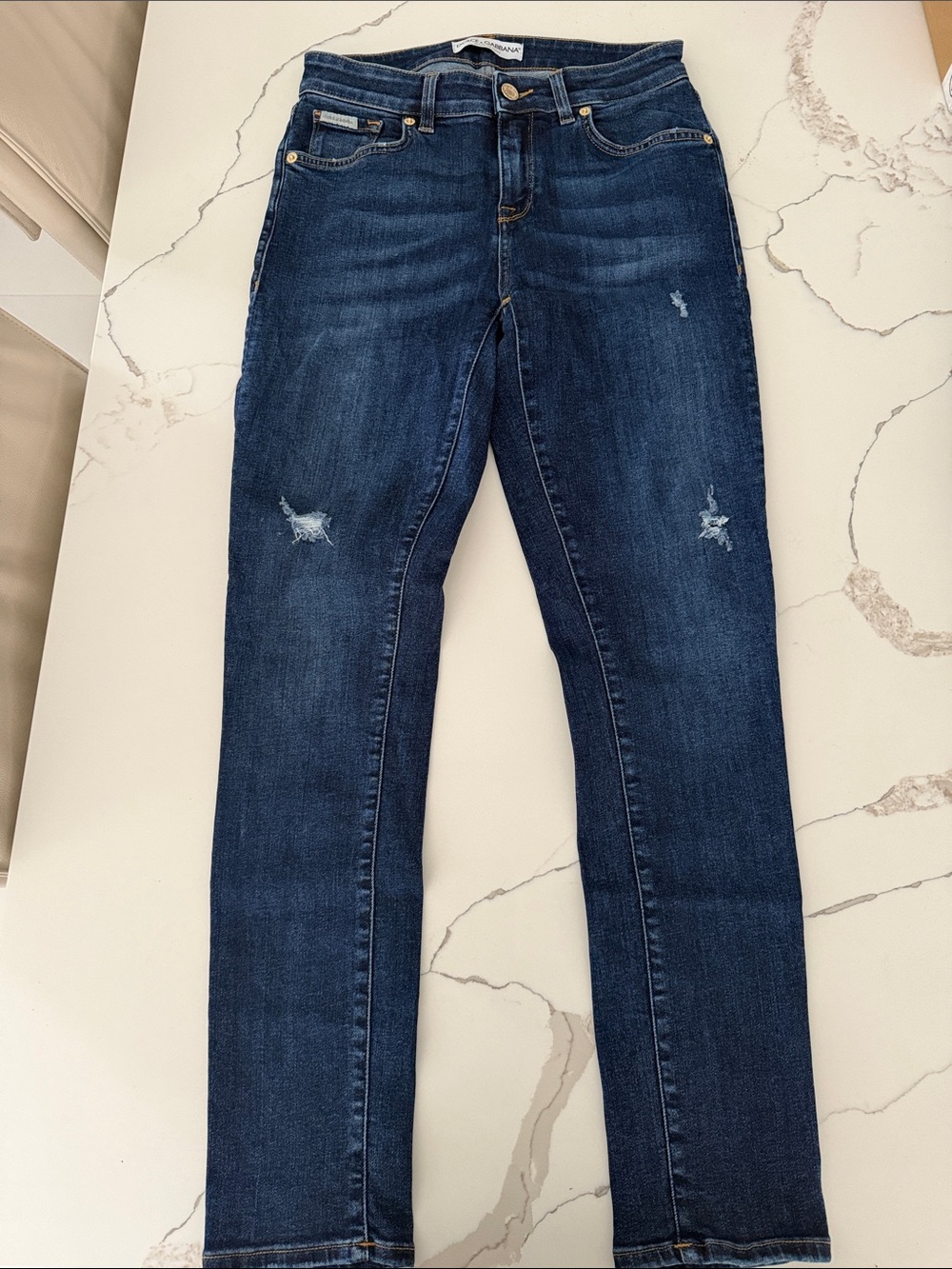 Dolce & Gabbana Indigo Skinny Jeans with Light Distressing